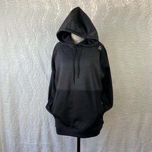 Reebok Black long sleeve pullover fleece hoodie sweatshirt Kangaroo Pocket